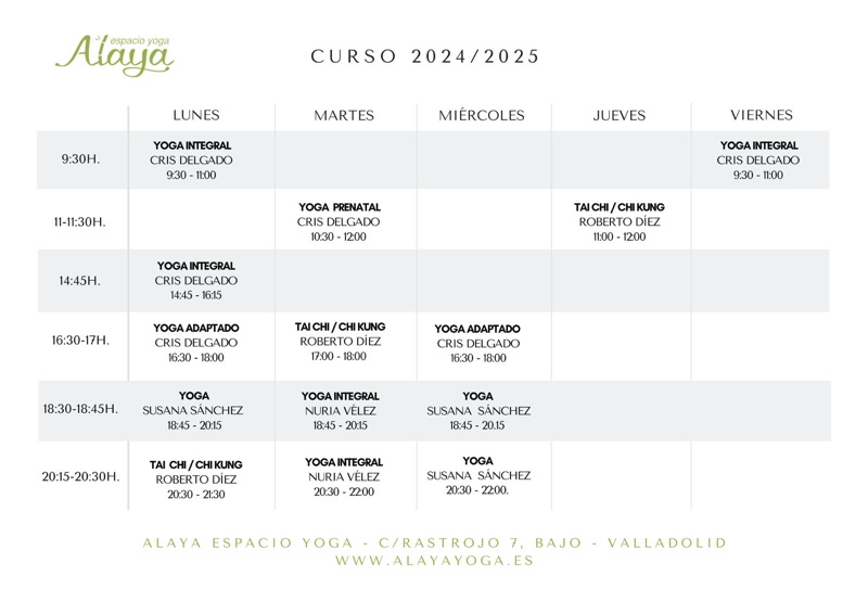 Horario CrisDelgado 2024-2025